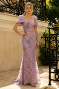 Off the Shoulder Lace Appliques Mermaid Long Dress