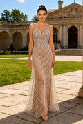 Strapless Bead Embroidery Sweetheart Sleeveless Mermaid Long Dress
